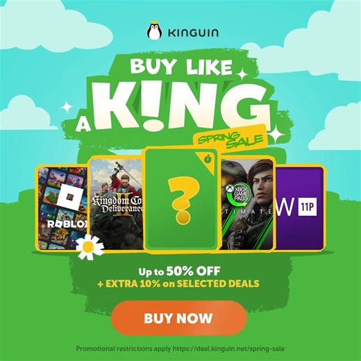 Spring Sales are live! Buy Like a King with hot offers up to 50% off, plus get an extra 10% discount on select items! | Kinguin