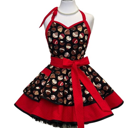 Flirty Cupcake Apron: Retro Pin-up Kitchen Apron, Women's Personalized Gift - Etsy