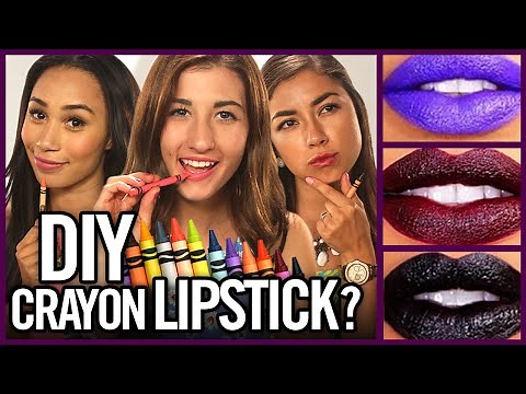 DIY LIPSTICK with CRAYONS - Makeup Mythbusters w/ Maybaby, MyLifeAsEva & Jeaninegirl94