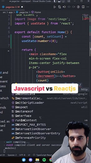 Neeraj Walia on Instagram: "Javascript vs Reactjs. As a beginner I also used to think why we need react js is so ez to understand but no after learning. #javascript #reactjs #difference #coding #ezSnippet"