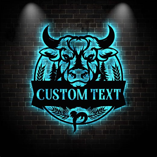 Custom Cow Highland Farm Sign, Personalized Ranch Metal Wall Art, Farmhouse Barn Decor, Cow Head Metal Sign - Etsy