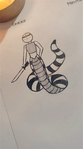 How to draw half animal body✨( Snake & Mermaid)#art #sketch #shorts #tutorial #fypシ