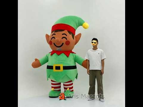 Adult Elf Inflatable Costume Funny Christmas Party Mascot Outfit for Halloween & Holiday Events