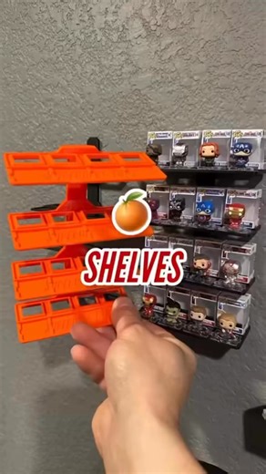 Lookie at these awesome stackable orange shelves for displaying your bitty pops! Available in other colors too 🤔 Get em at SuperheroDIY.com #bittypops #funkocollectors #superherodiy | Superhero DIY