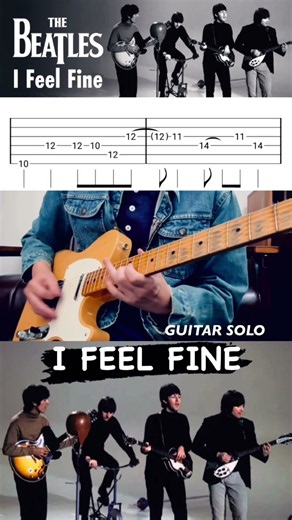 【TAB】 I Feel Fine / The Beatles【Guitar solo】#60s#1964#shorts#fender#johnlennon#telecaster#ビートルズ#ギター