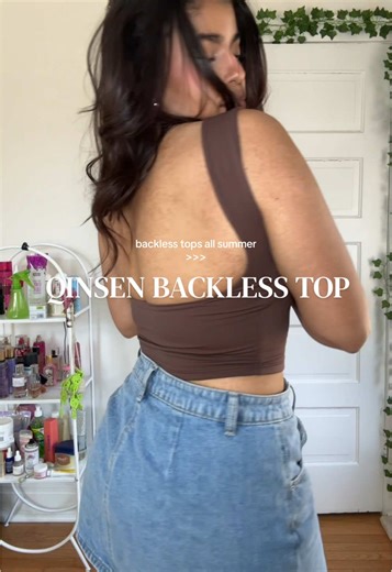 These Qinsen open back tops are such a statement piece 😍 flattering, breathable, and perfect for summer outfits or a cute going-out look. The open-back design adds a bold, stylish touch while the soft stretchy fabric keeps it comfortable all day. - ##qinsen##openbacktop##goingoutstyle##tiktokshopfinds##summeroutfits