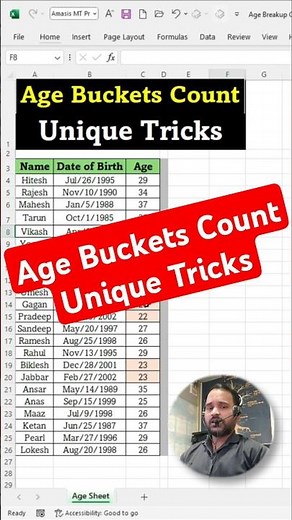 Unique Tricks🔥 Age Buckets Count | Age Buckets Count in Excel | Age Buckets Count Using Pivot Table