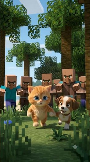 Milo & Chip Stranded on a Minecraft Island! 😱⛏️ #Minecraft #shorts #viral #explore