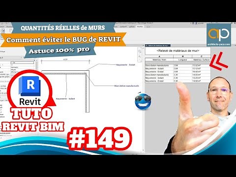 Calcul des quantités Exactes et réelles - métré REVIT - tuto Gratuit n°149