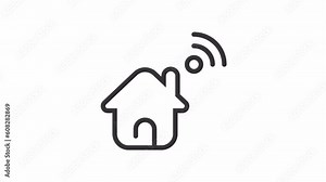 Home, Internet of Things animated icon on transparent background.