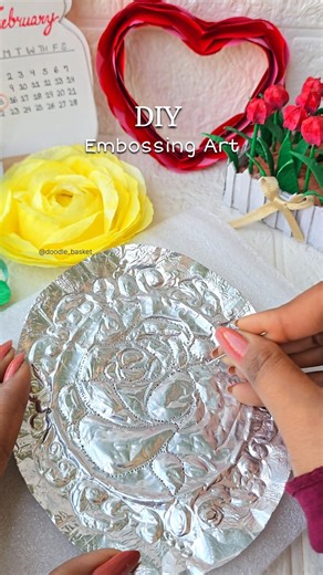 easy viral metal foil embossing art #embossed#metal#metalart#youtubeshorts#trending#shortsfeed#diy