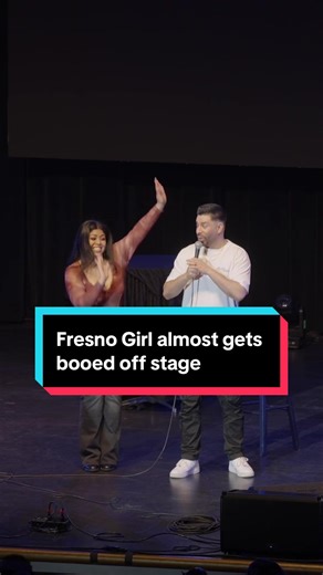 Fresno girl almost gets booed off stage, but finds love #standup #fyp #crowdwork #fresno