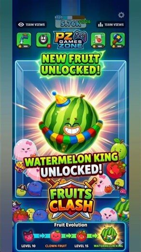 Fruits Clash gameplay | Satisfying Merging experience | PZGamesZone #pzgameszone #gamingbypz #pzgame