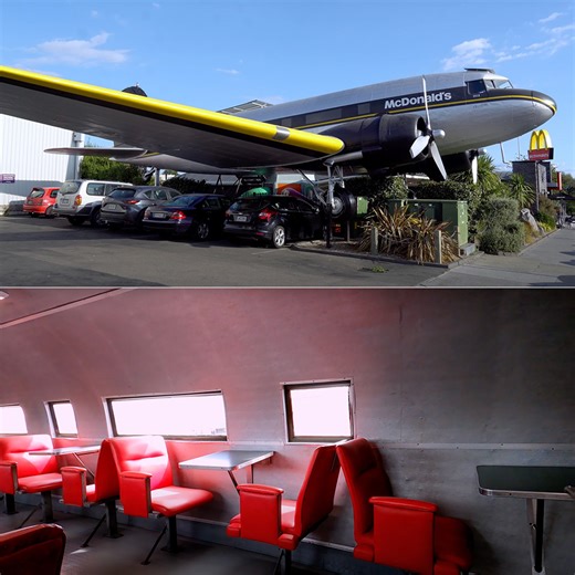 New Zealand McDonald's in a Decommissioned DC-3 Plane Might be the Coolest Location Yet