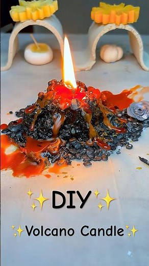 DIY Volcano Candle || #new #diycandles #gift #diy #candlemaking #craft