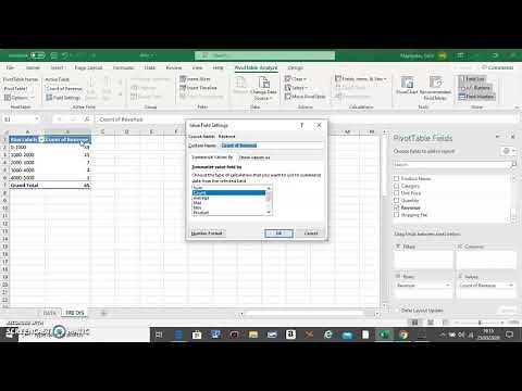 Frequency Distribution using Pivot Tables