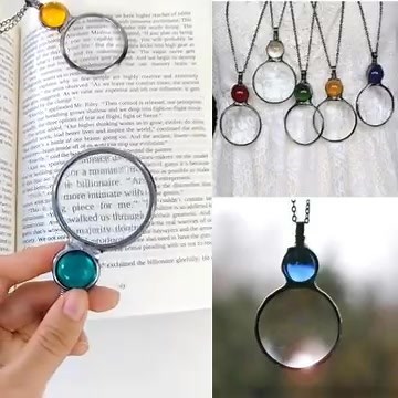 🔎 Magnifying glass necklace 😊 🎁 The perfect gift for people with poor eyesight. ✅ Doubles the size of everything you see! ✅ Ideal as a replacement for glasses when on the go! ✅ Easily read small text on menus and labels! 👉 https://parksglow.com/products/the-original-magnifying-loupe-necklace | Parks & Glow