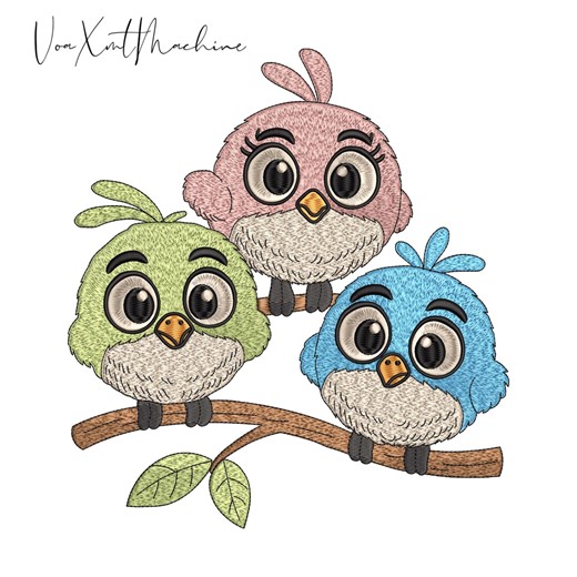 Cute Owl Embroidery Design, Three Colorful Baby Owls Sitting on Branch With Big Eyes, Woodland Nursery Theme - Etsy