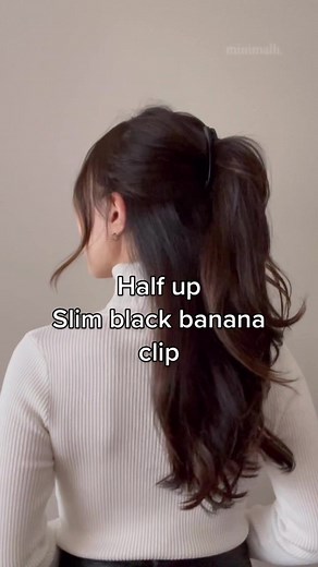 Stylish Half Up Hairstyle with Black Banana Clip Tutorial
