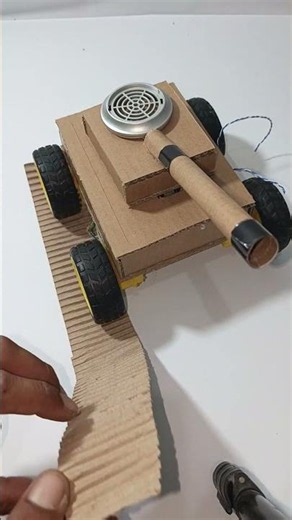 I Built a WiFi Controlled Battle Tank Using Cardboard and Gear Motors | DIY RC Tank #diy #dcmotor