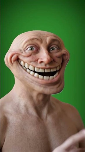 Human Troll Face "U Mad Bro?" meme - Green Screen