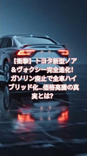 [Shocking] Toyota's new Noah & Voxy undergo complete evolution! Gasoline engines eliminated, all ...