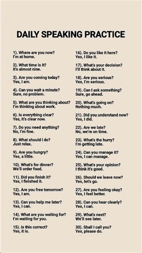Daily Speaking Practie✅ #easyenglisheveryday #english #englishlearningclass #easylearning#fyp