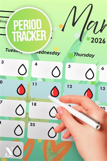 Whimsical Period Tracker Printable for Irregular PCOS Cycles (march 2026) - Etsy