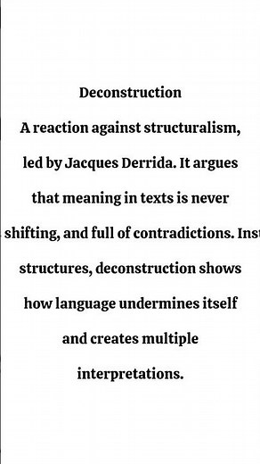 Structuralism & Deconstruction #structuralism #deconstruction #theories #linguistics #learnenglish