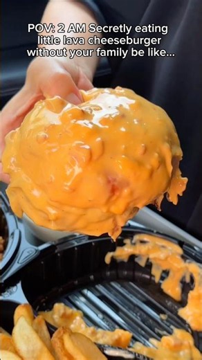 2 AM Secretly eating cheeseburger without your family be like… #food #eating #mukbang #asmr
