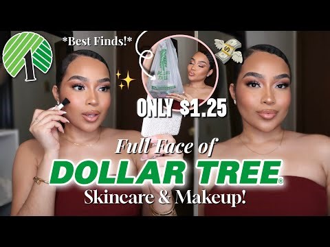 FULL FACE OF DOLLAR TREE MAKEUP TUTORIAL 💄🌳 $1.25 Makeup & Skincare Products YOU NEED!