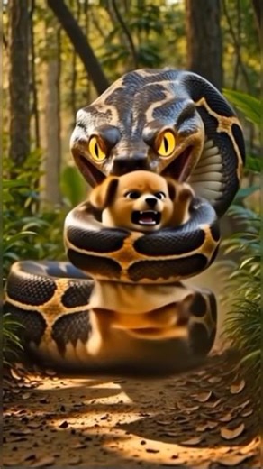 “Brave Puppy vs Giant Python: Jungle Showdown!” #BravePuppy #GiantPython