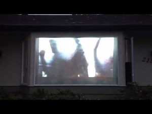 Zombie Halloween window projection