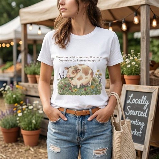 Funny Cow T-shirt, There is No Ethical Consumption Under Capitalism Shirt, Cottagecore Aesthetic Tee, Feminist Gift, Animal Lover Top - Etsy