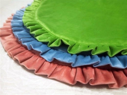 Velvet Ruffle Placemat: Elegant Round Dining Table Decor - Etsy