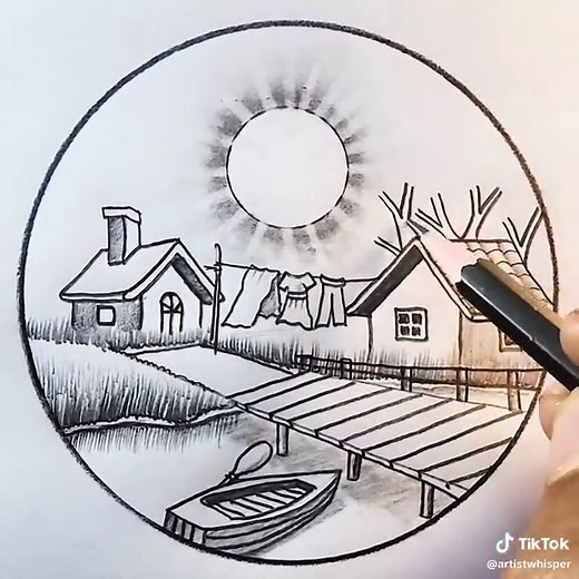 How to Draw Beautiful Morning Sunshine Landscapes