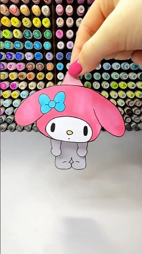 My Melody Hanging paper doll tutorial 🎀 #decor #craft #diy #mymelody #art #sanrio #paperdoll