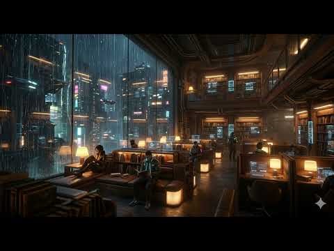 Deep Focus in a Rainy Library 🌧️#ambient #rainsounds #sleep #focus #study #relax #meditation #calm