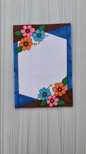 Creative Background Floral Frame border design/6 easy border design/Project/Priyanka Gunwal #shorts