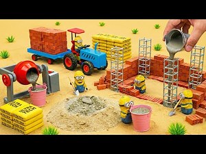 DIY Mini Tractor | Building an IMPRESSIVE Brick & Cement House | Fun Construction Project