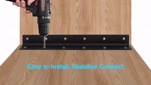 L Bracket, Heavy Duty Corner Brace, 10 Pack 4" Metal Shelf Bracket Angle Bracket for Shelves, Black L Brackets for Wood