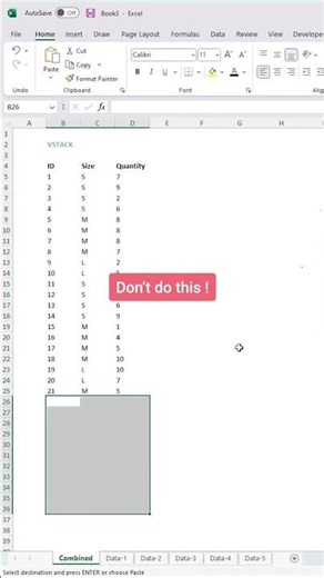 Watch this to learn how to combine multiple sheets of data into one! 🤪