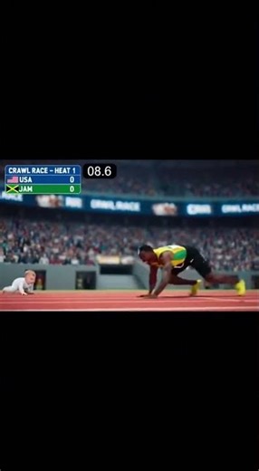 Baby vs Olympic Champion Crawl Race. Baby vs Olympic Champion 😱🍼 100m Crawl Race!