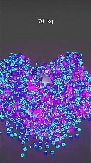 5kg vs 500kg Crystal Ball Destroys 8000 Cubes — Satisfying Physics Simulation