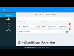 13.- Modificar Usuarios - Sistema de Asistencias con PHP y MYSQL