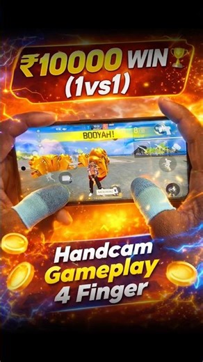 10000₹ win 🏆(1vs1) free fire handcam gameplay custom 💀. ‪@ffbiharigamer420‬ #shorts #freefire #win