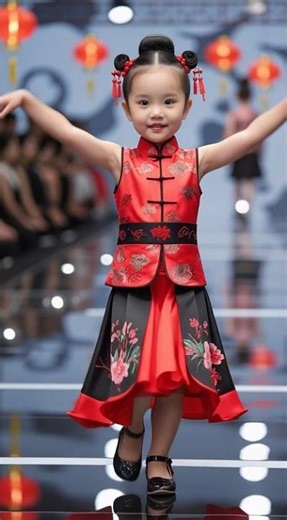 This AI Child Walks Like a Luxury Model🎬87 #AIFashion #AIShorts #Runway