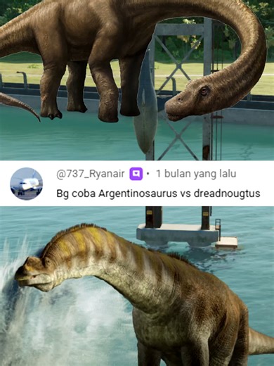 Dreadnoughtus VS Argentinosaurus #jurassicpark #jurassicworld #dinosaur #spinosaurus #SPINOSAURUS #godzilla #ROBLOX #FISHIT #windahbasudara