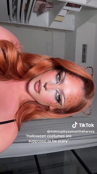 🐆🐆🐆 tutorial in my bioo 🖤ib @dina #leapord #cheetah #makeup #halloween #halloweenmakeup