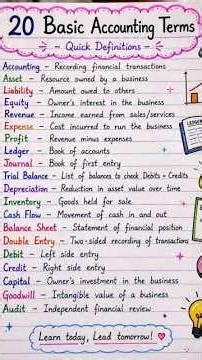 Accounting Quick Definition 20 Basic Accounting Terms